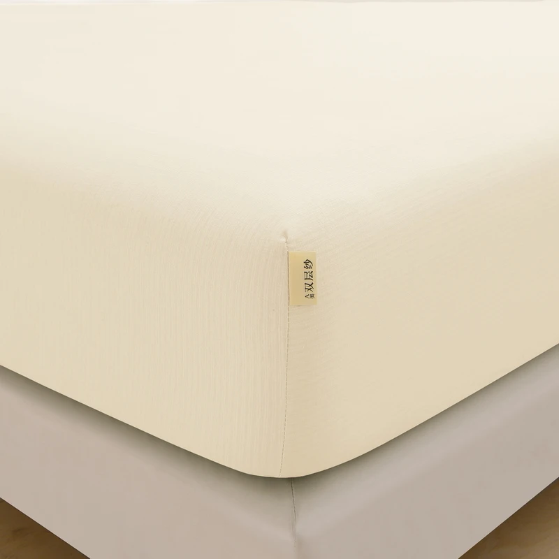 1pc Solid Color Bed Sheet Double-layer Gauze Fitted Bed Sheet Single/Queen/King Size Mattress Protector lençol de cama de casal