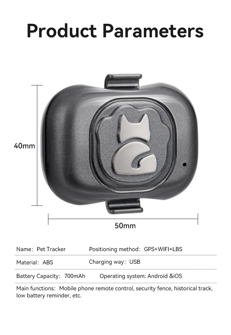 Imagem -05 - Mini Gps Tracker para Cães e Gatos Dispositivo Anti-perdido Impermeável Pet Localização Alarme Anti-roubo Coleira Tracker Acessórios para Cães 4g 2g