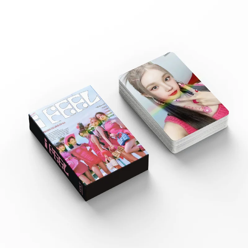 55 pcs/set NEW KPOP (G)I-DLE I FEEL Laser Druo Carte Haute Qualité HD Double Face Imprimé Photo Cartes SONG YUQI GérGift