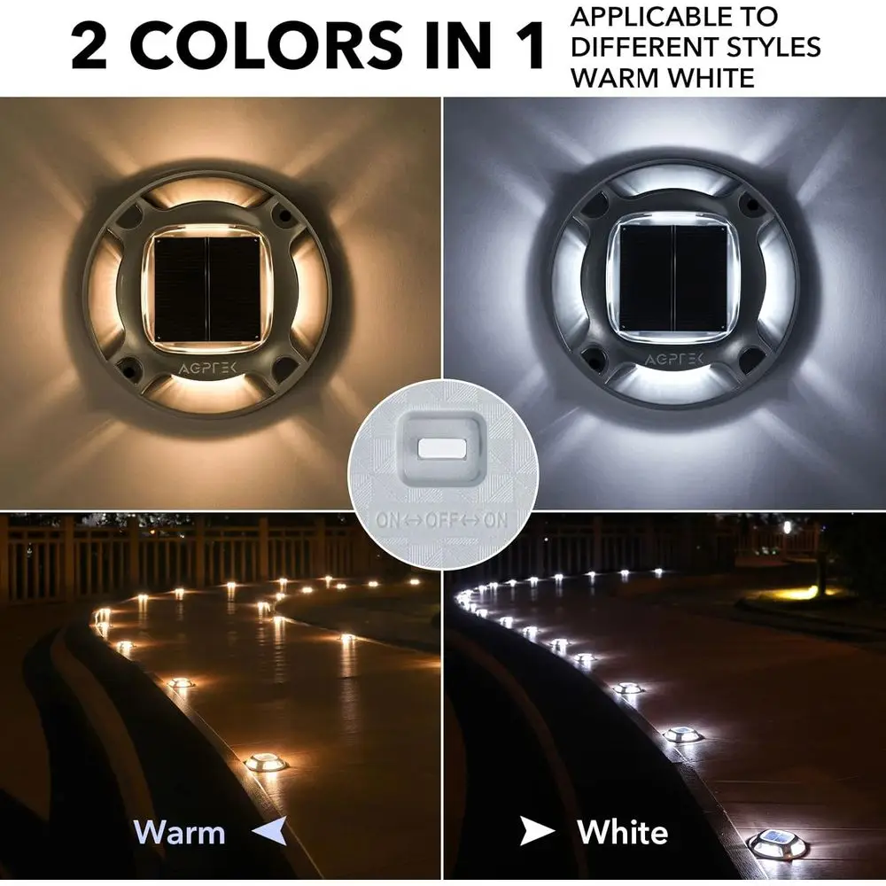 16-Piece Solar LED Driveway Lights, Waterproof Deck & Pathway Illumination, 2 Color Options