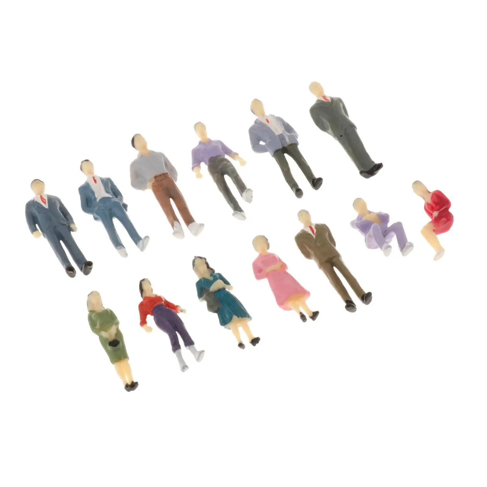 5 Baosity 13Pcs Miniature Figures Model, O Scale 1:50 Seated