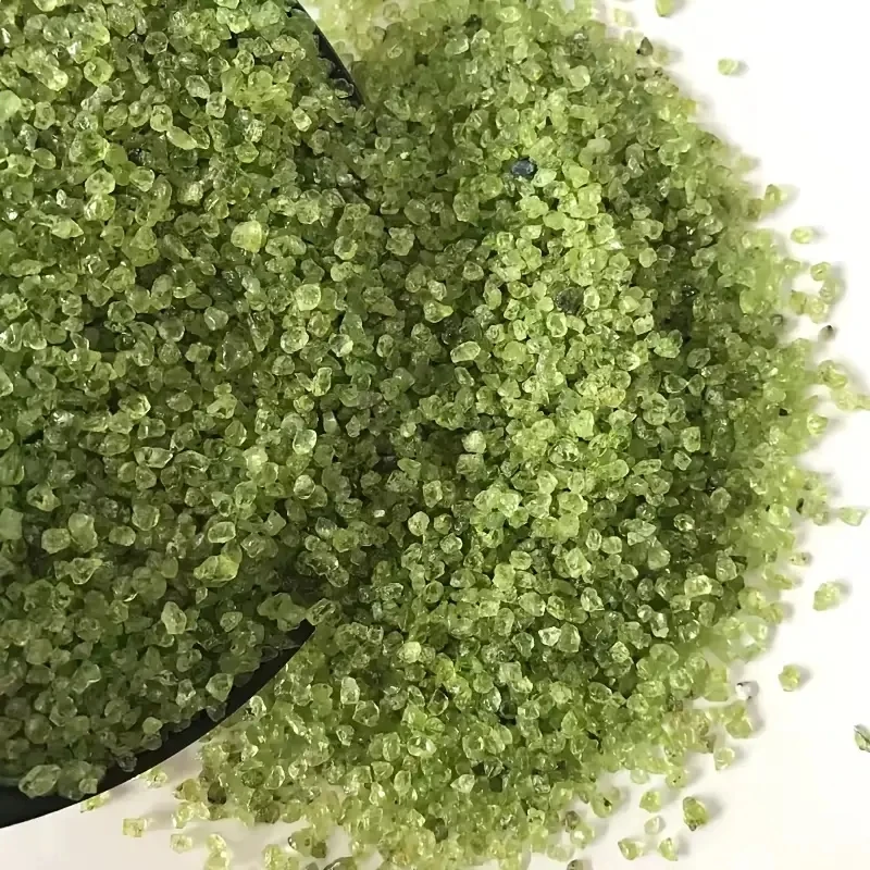 Natural Peridot Quartz Olivine Green Crystal Rock Chip Gravel Rough Raw Faux Gemstone for DIY Accessories, Crafts, and Garden De