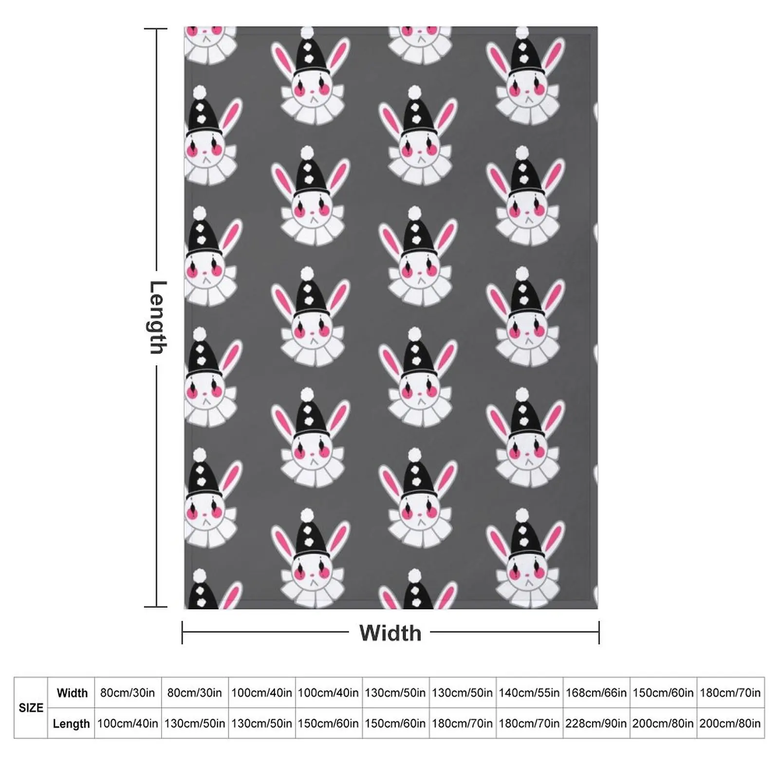 Clown Bunny Throw Blanket Single Winter beds Cute Plaid Cute Blankets