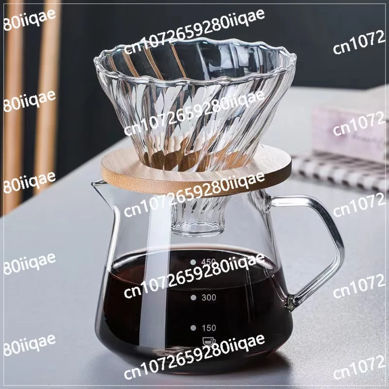 Hand brewed coffee pot Coffee filter cup Drip pot Filter with graduated cold brew cup American glass pot set