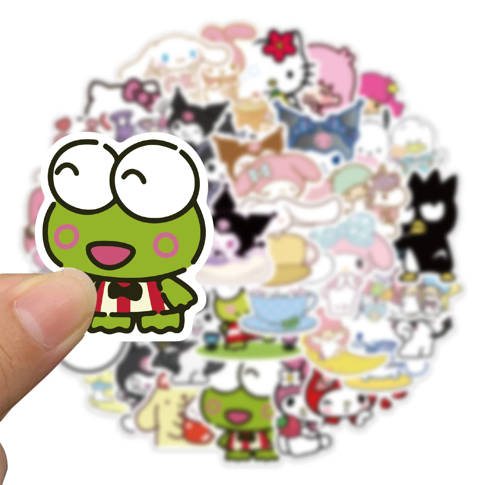 50pcs Blend Sanrio Sticker Pack Waterproof Laptop Skin Sanrio Anime Stickers Cute Phone Case Kawaii Packaging DIY Scrapbooking