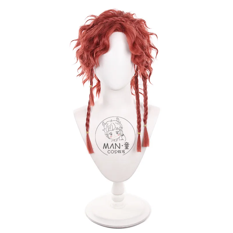Archer Survivors Cosplay Wig Orange red braided short hair Synthetic Wig Game Identity V Brynhildr Vilulf Cosplay Wig