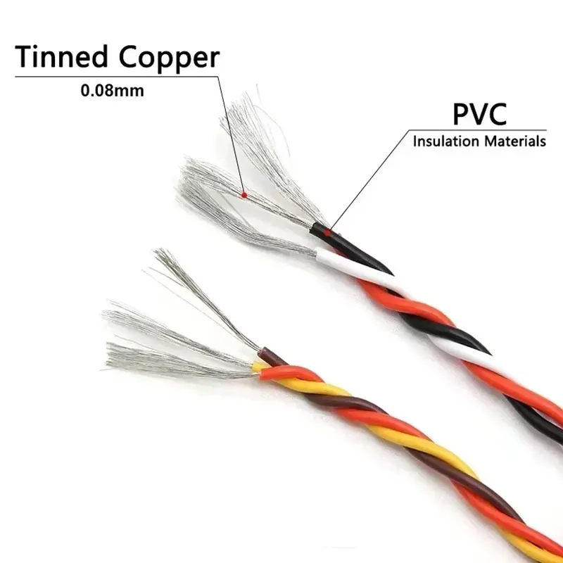 5-20m Servo Extension Twisted Cable 22AWG 26AWG 30/60 Cores Copper Wire Cord Lead JR Futaba RC Airplane Helicopter Accessories