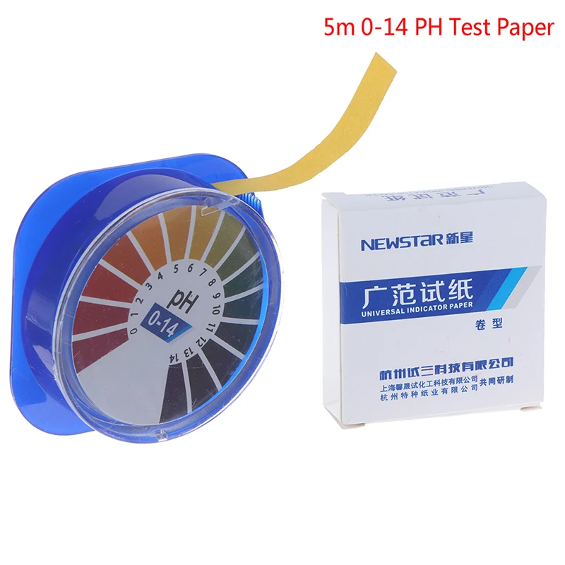 5m 0-14 PH Alkaline Acid Indicator Meter Test Paper Roll For Water Urine Saliva Soil Litmus Accurate Testing Measuring Mayitr