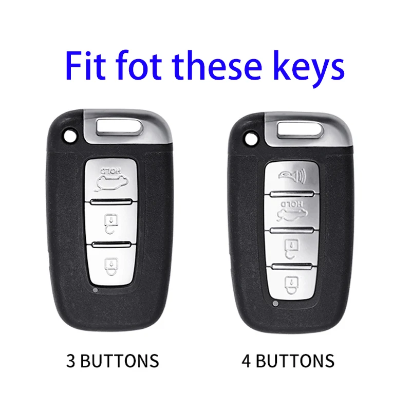 3/4Button TPU Car Key Fob Shell Cover Keychain for KIA Forte Sportage K2 K5 for Hyundai Genesis Coupe Sonata Ix35 Smart Key Case