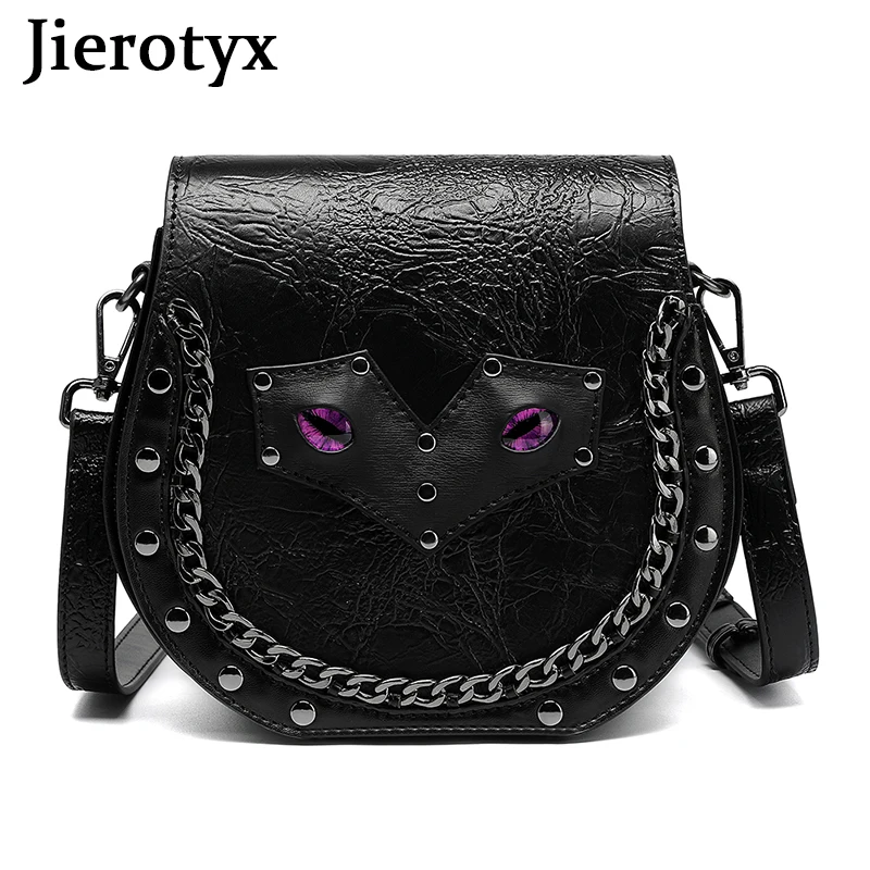 JIEROTYX Steampunk małe torby typu Crossbody dla kobiet torebka na ramię Pocuh etui portfel na telefon komórkowy Goth Style lekki z regulowanym paskiem