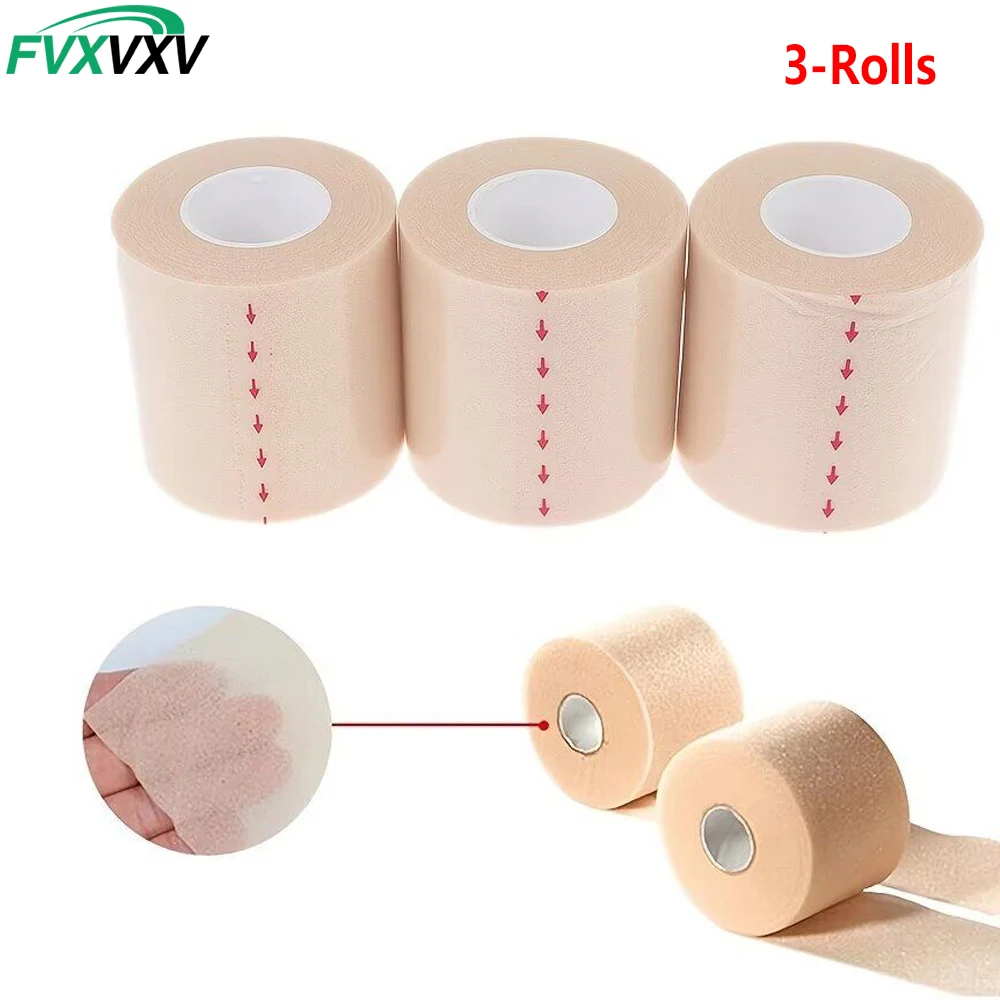 3 Rolls Foam Underwrap Tape Sports Pre-wrap Athletic Tape Foam Pre Wrap Athletic Tape for Ankles Wrists Hands and Knees