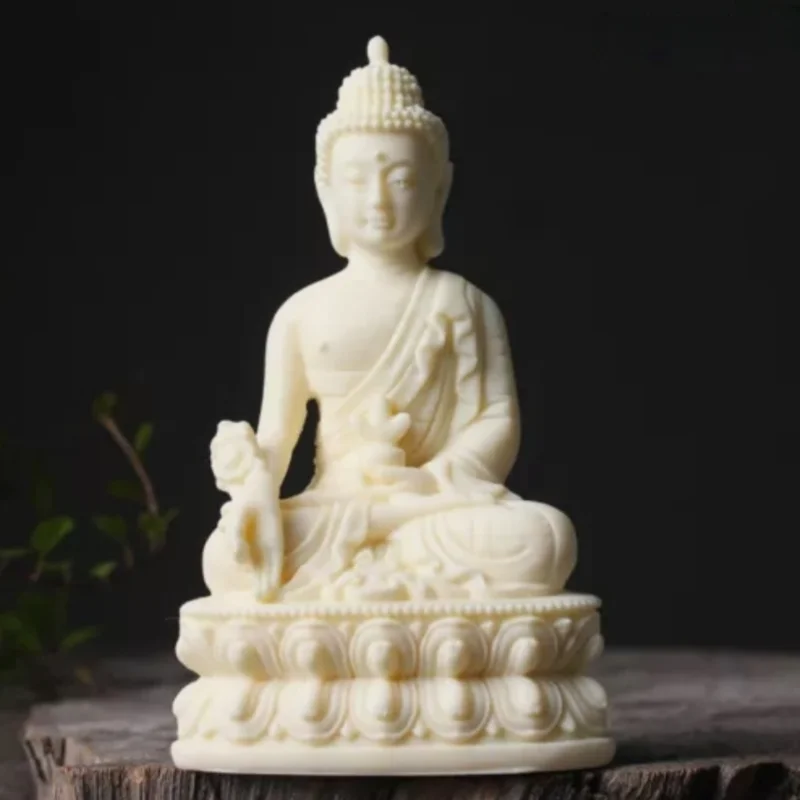 Tagua Nut Medicine Master Buddha Characters Statue Art Sculpture Exquisite Carving