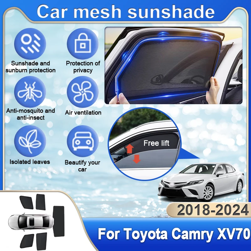 

Car Sunshade For Toyota Camry XV70 2018~2024 Sun Shade Accessories Mesh Mosquito Net Protection Film Accessories UV Protection