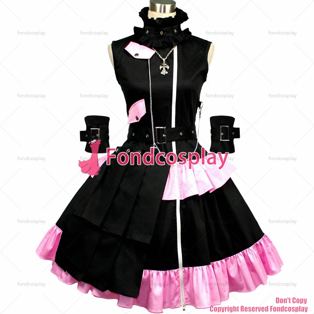 fondcosplay hiphop Gothic Tripp Lolita Punk black Cotton pink shirt skirt Cosplay Costume CD/TV[G403]