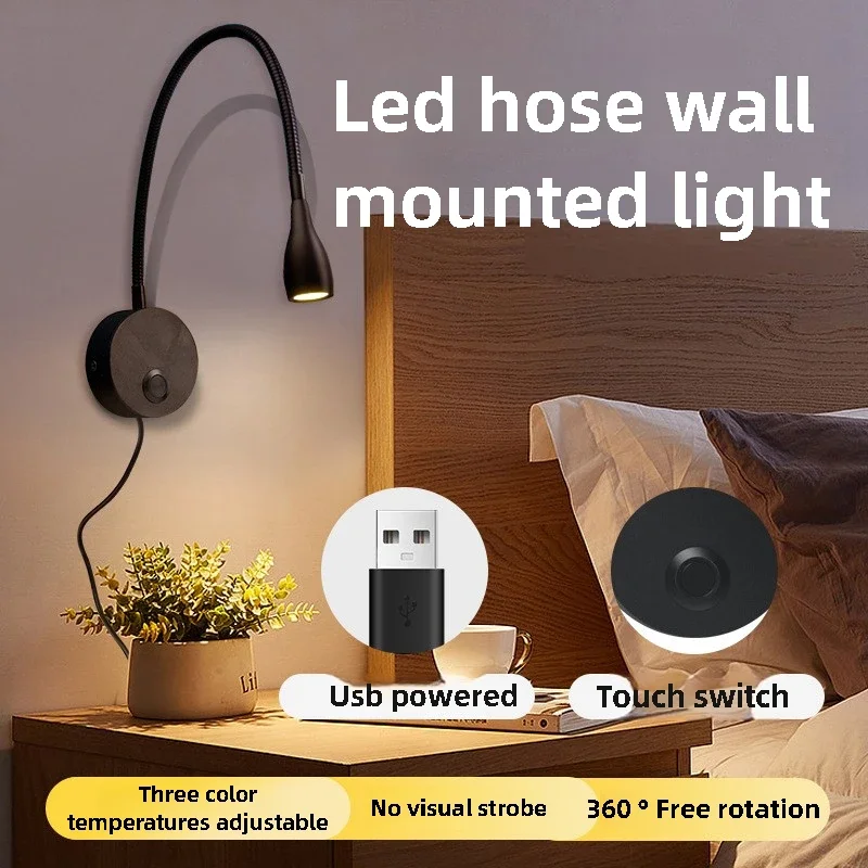 

Modern USB Wall Lamps Indoor Bedside Reading Light Gateway Wall Hanging LED Hose Bedroom Light LED Night Light