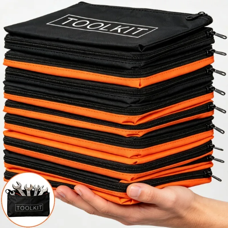 5/1pcs Large Capacity Multi-function Tool Bags Zipper Oxford Canvas Waterproof Storage Bag Portable Hardware Toolkits Organizer
