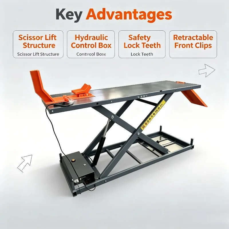 Heavy-Duty Electric Repair Support Frame, Motorcycle Scooter Lift Stand for Workshop Maintenance Service