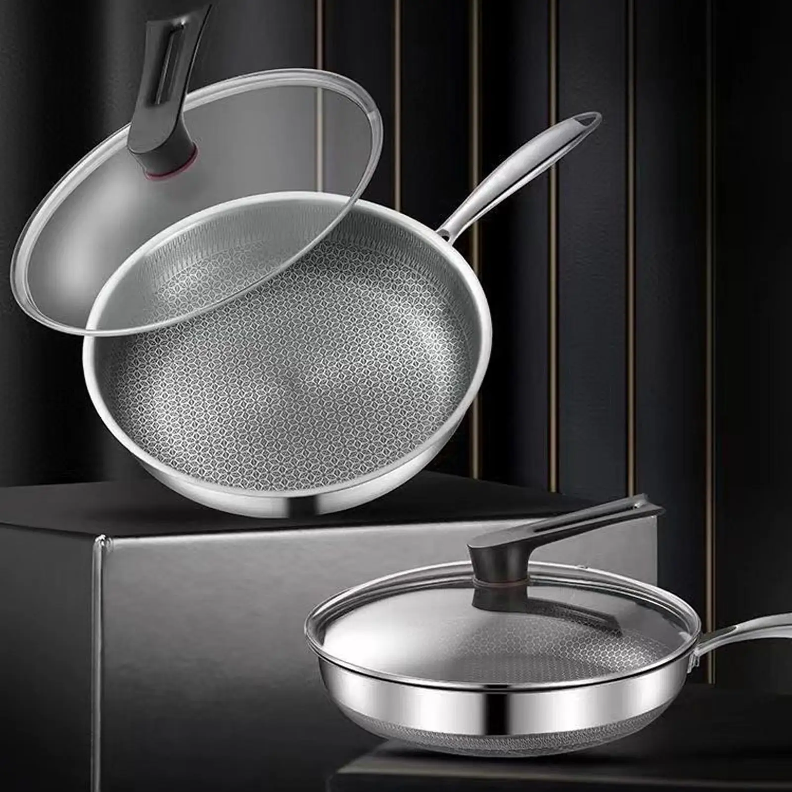 

Stainless Steel Skillet Stainless Steel Non Stick Egg Skillet Kitchen Cookware For Steak Cooking Omelette Pancake Fish Stir-fry