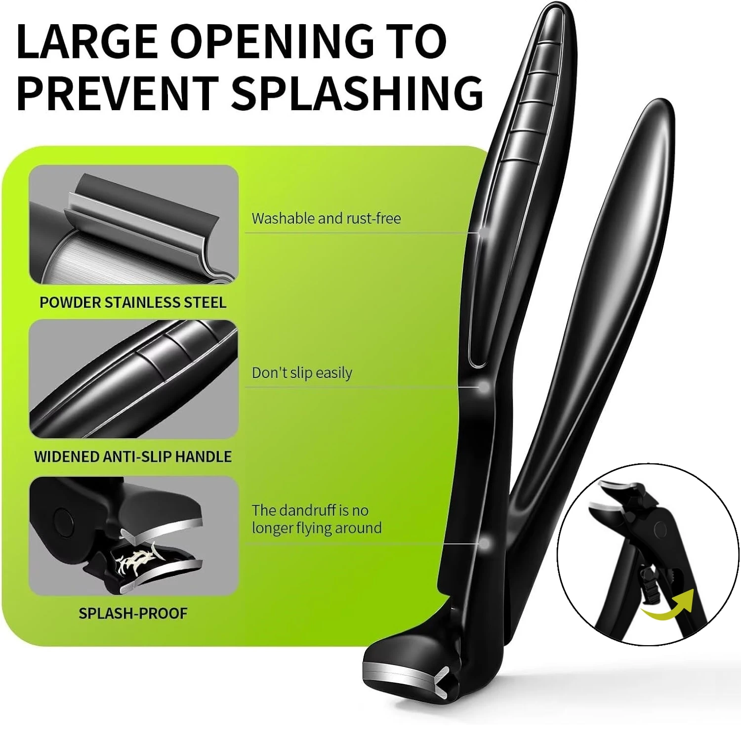 

Heany Duty большие открывающиеся кусачки для ногтей для пожилых людей, беременных с замковой пряжкой, угловые изогнутые кусачки для ногтей на ногах, инструмент для толстых ногтей