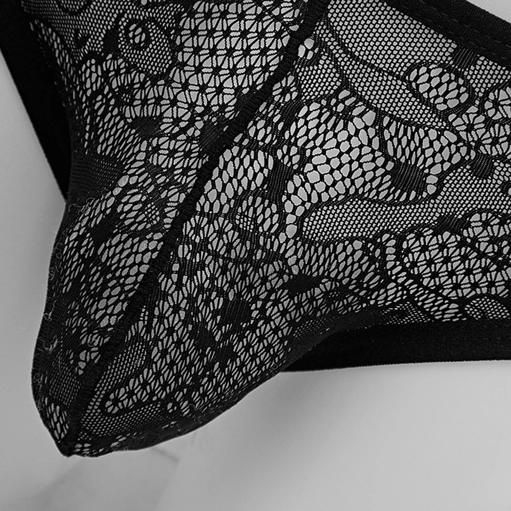 

Men Briefs Sexy Lace Jacquard Ultra-Thin Underpants Hollow Low Waist Underwear For Hot Man See Through Men's Triangular Panties
