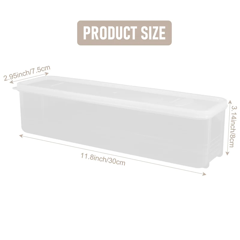 A34R Household Noodle Translucent Storage Box Airtight Spaghetti Box Kitchen Food Fruit Container