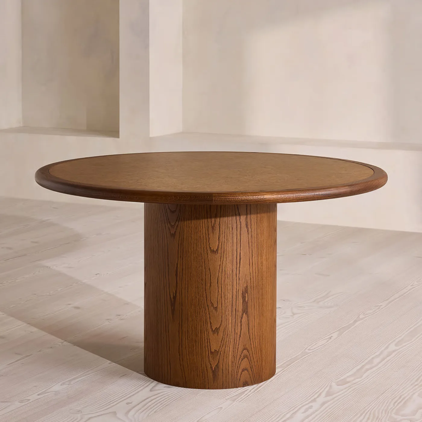 

bn Style Solid Oak Round Dining Table French Retro Simple Table and Chair Combination Suitable for Family Dining Hotel Use#