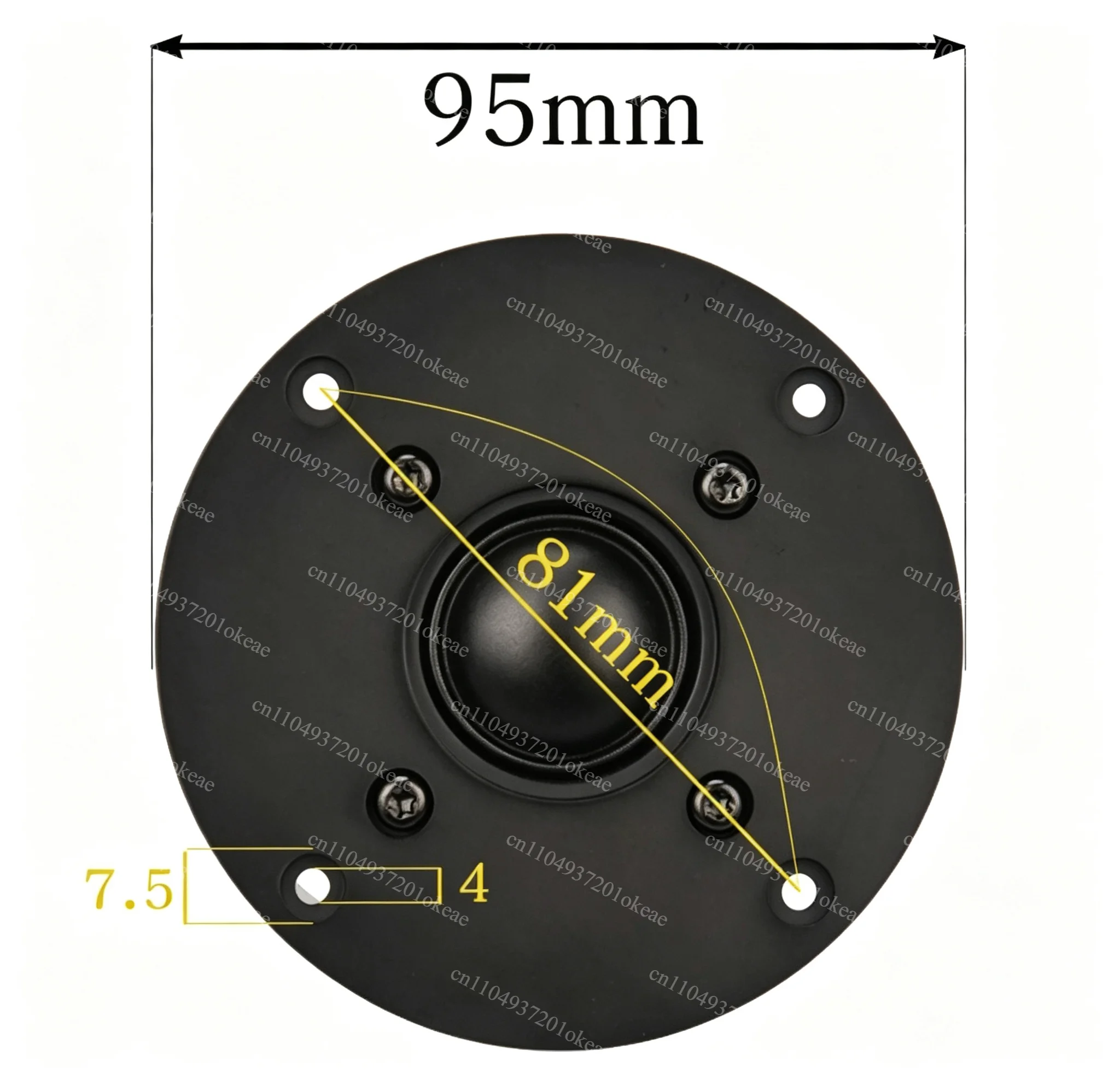 4 Inch Dome Silk Film Tweeter Speaker Unit, HIFI Single Magnet B1 Column Audio Tweeter