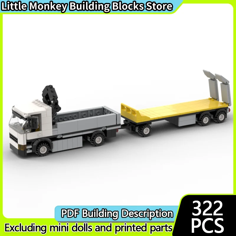 

Модель городского автомобиля MOC: Конструктор-головозатяжка с краном на платформе, модульная технология, детские праздничные подарки, игрушки для сборки