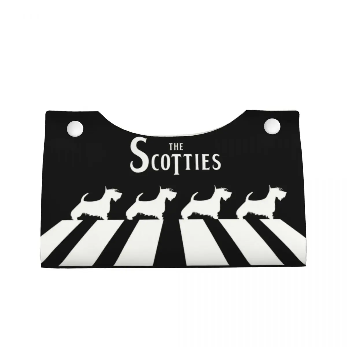 Custom The Scotties Facial Tissue Box Cover Rectangular Scottish Terrier Dog PU Leather Tissue Box Holder for Car Office