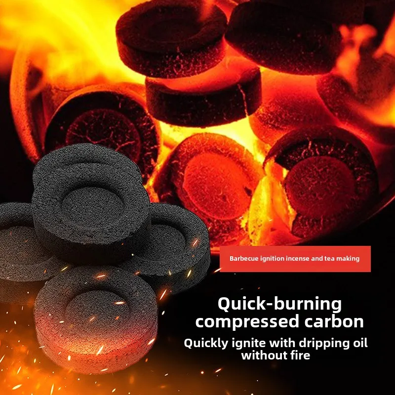 BBQ Mini Smokeless Fast Burning Charcoal Fruit Wood Charcoal Household Barbecue Charcoal Flammable and Heat-resistant