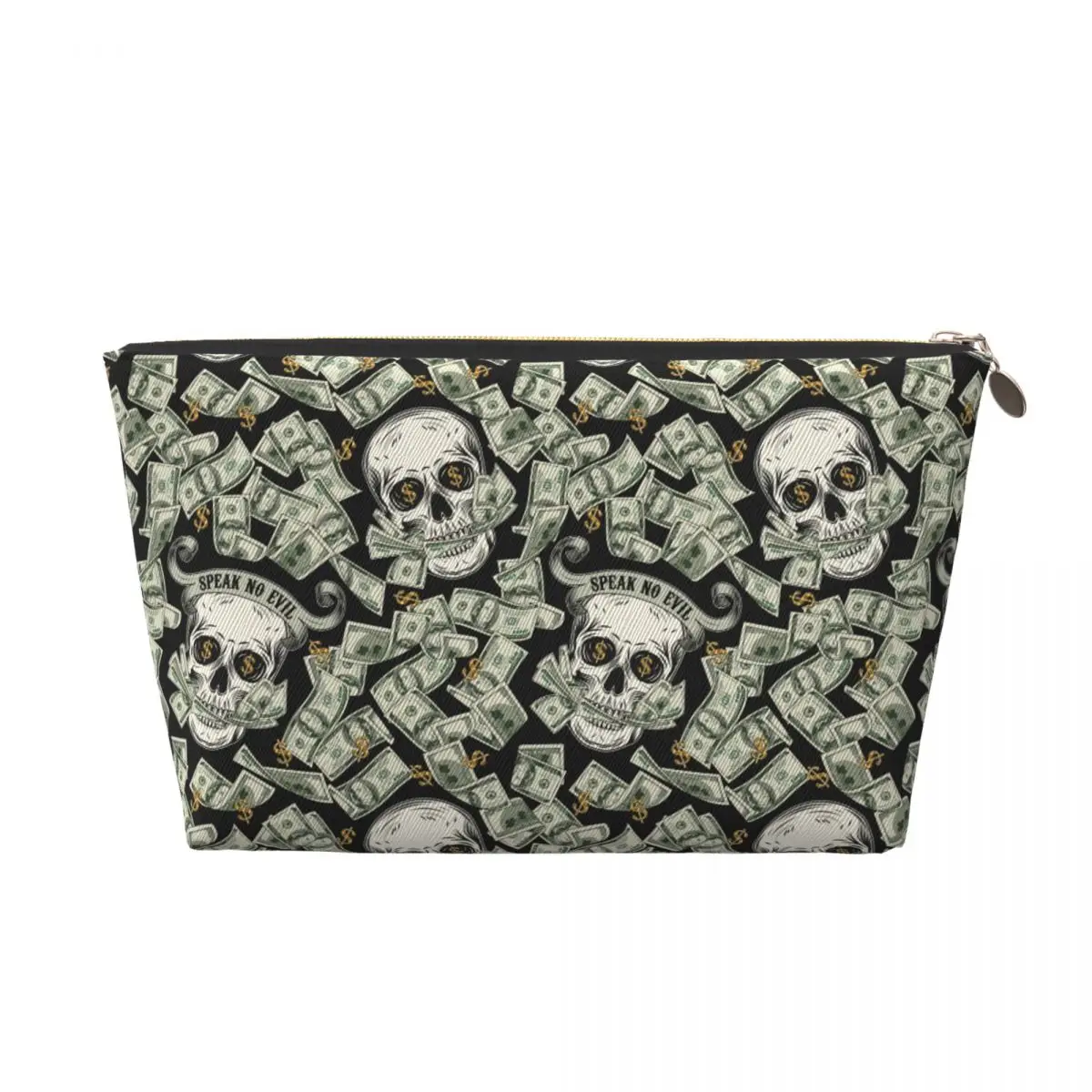 Custom Dollar Skull Pattern Travel Toiletry Bag Women Makeup Cosmetic Organizer Beauty Storage Dopp Kit