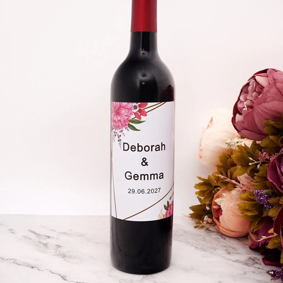 Etiquetas de vinho personalizadas 20 tamanhos, nome personalizado, data, garrafa de vinho tinto, adesivo, festa de aniversário de casamento, chá de bebê, suprimentos para festa