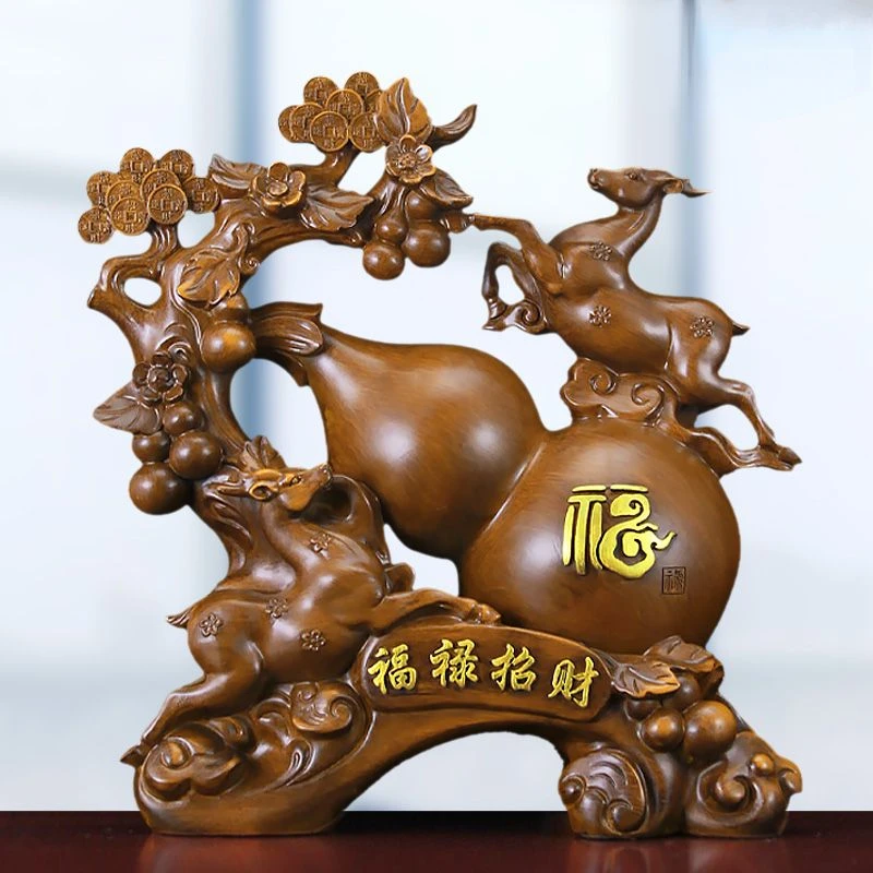 Chinese Style Lucky Zhaocai Attract Wealth Gourd Home Decoration Living Room Wine Cabinet Ornaments Housewarming Gift