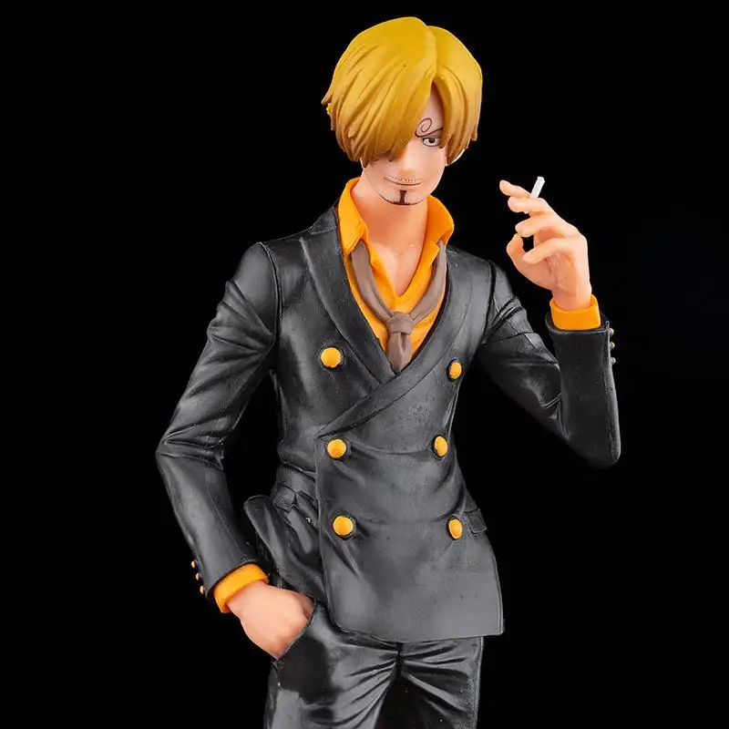 Figura de Anime de una pieza de 27cm, Vinsmoke Sanji, inserto para fumar, Grandista, figuras de acción de PVC, modelo de muñecas, juguetes, regalo de cumpleaños para niños