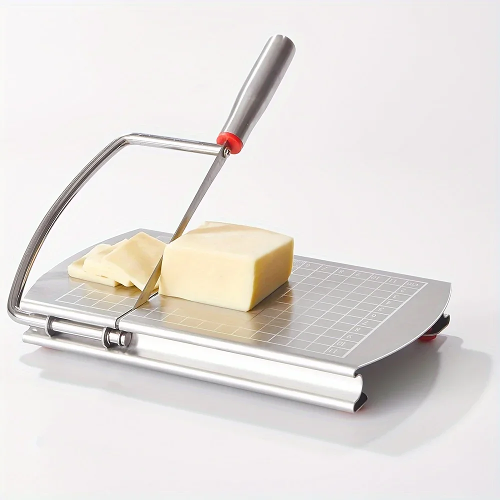 1Pc Cheese Slicer, Stainless Steel Cheese Cutter With Measurements, Heavy Duty Butter Cutter, Baking Tools, Kitchen Gadgets