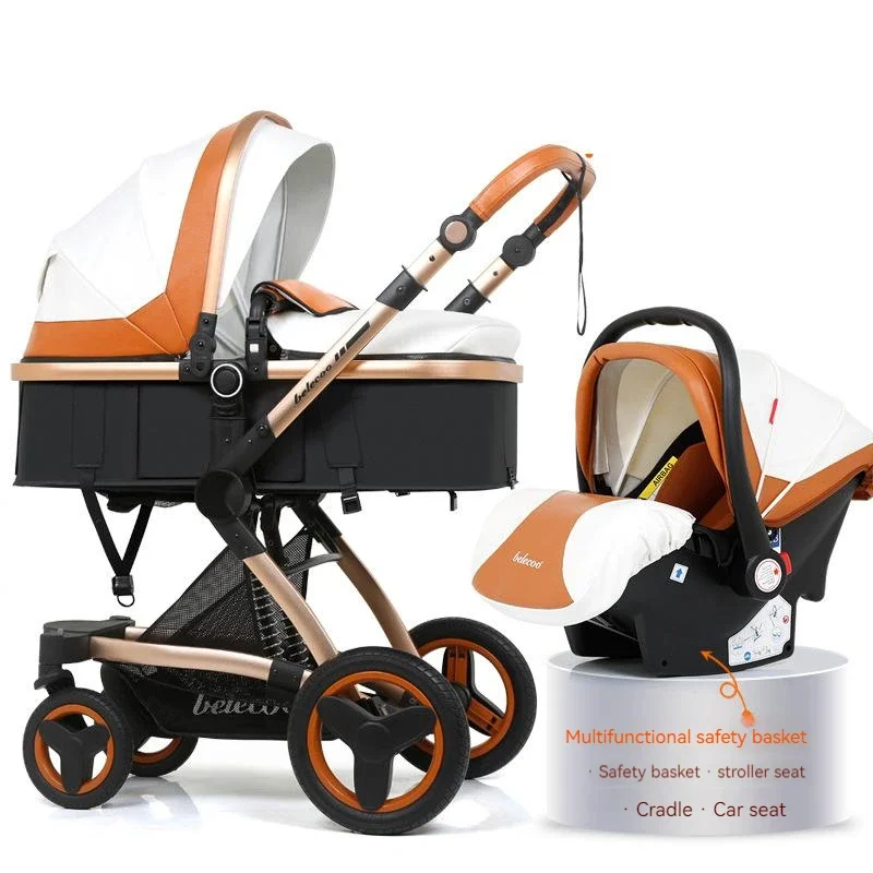 Baby Stroller 3 in 1 Car Seat For Newborn Prams Buggy Safety Cart Carriage  Foldable