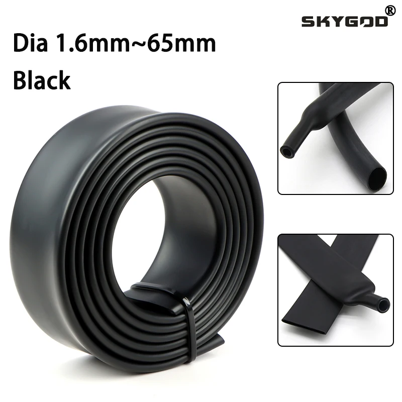 

1~10m Black 1.6 ~ 50mm 3:1 Heat Shrink Tubing With Glue Double Wall Adhensive Lined Wire Polyolefin Cable Sleeve Waterproof