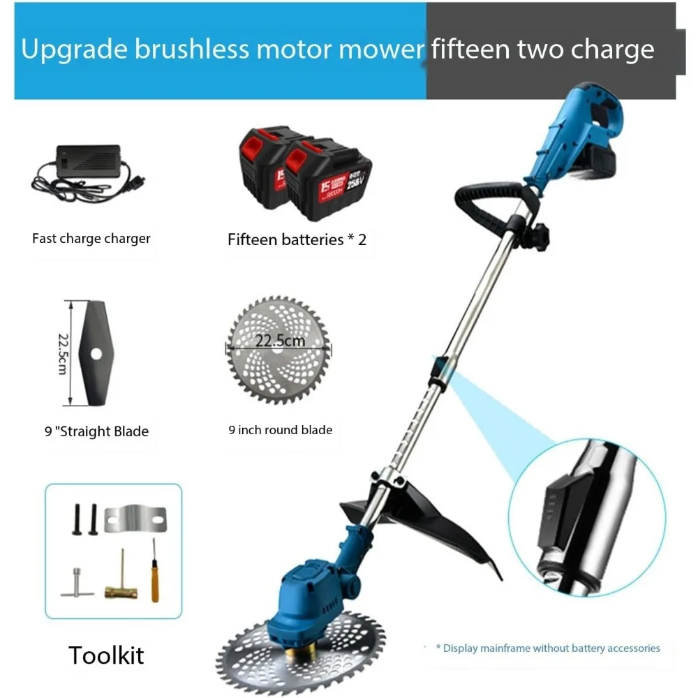 Tondeuse à gazon, désherbage multifonctionnel sans balais, petit désherbage domestique rechargeable au lithium, adapté aux jardins, villa