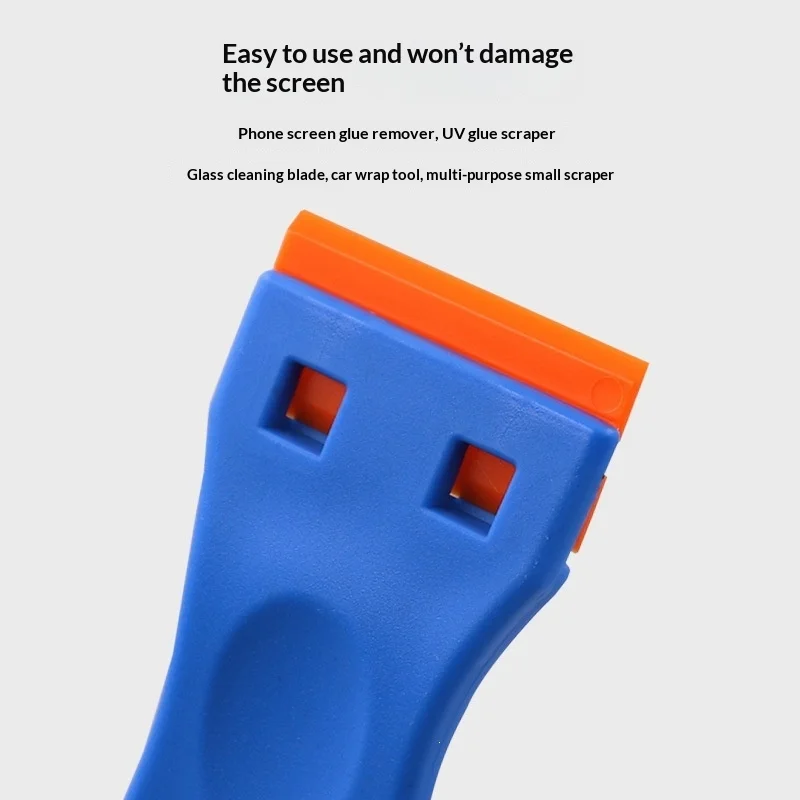 Plastic Scraper Tool with Replaceable Blade, Glue Remover Sticker Cleaner for Window Glass Car Surface