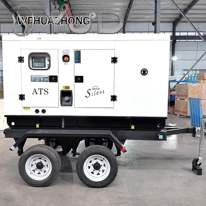 Mobile Power Station 125kVA Three-phase Four-wire Water Cooled Trailer Diesel Generator Set Silent Type 1500rpm 50Hz 60Hz