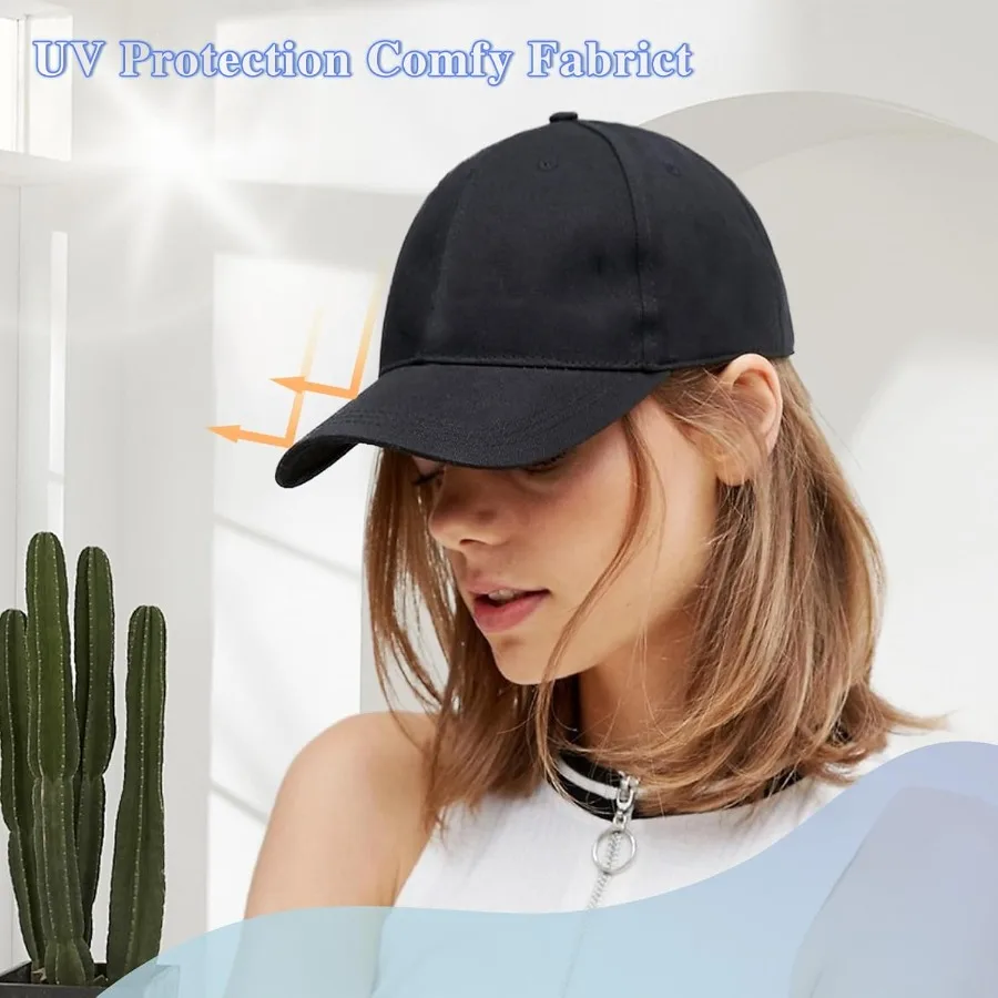 باروكات قبعة بيسبول قصيرة مستقيمة للنساء مع وصلات شعر مرفقة وقبعة قابلة للتعديل للارتداء اليومي وP