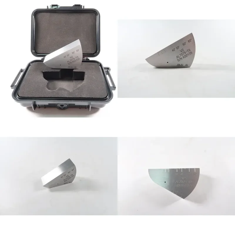 Brand For V2 Ultrasonic Calibration Test Block Aluminum 7075 /NO.2 Block INCLUDED MAKER CERTIFICATION and ABS PLASTIC CASE