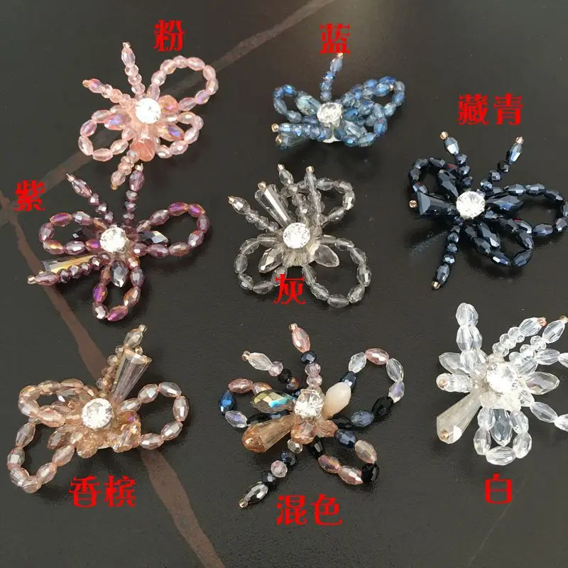 Shoe Charms Premium Handmade Crystal Glass Bead Floral Center with Rhinestone Sparkling Durable for Jelly Sandals Summer