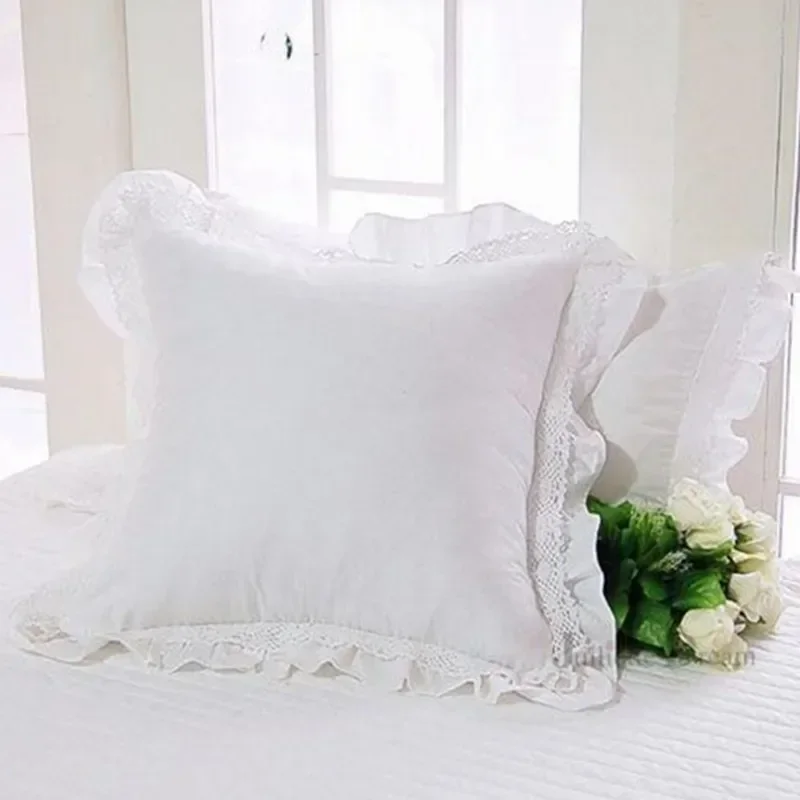 European Lace Ruffle Cushion Cover, Handmade Bedding Pillow, Pillowcase, Sofa Cushion, Christmas, New