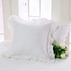 European Lace Ruffle Cushion Cover, Handmade Bedding Pillow, Pillowcase, Sofa Cushion, Christmas, New