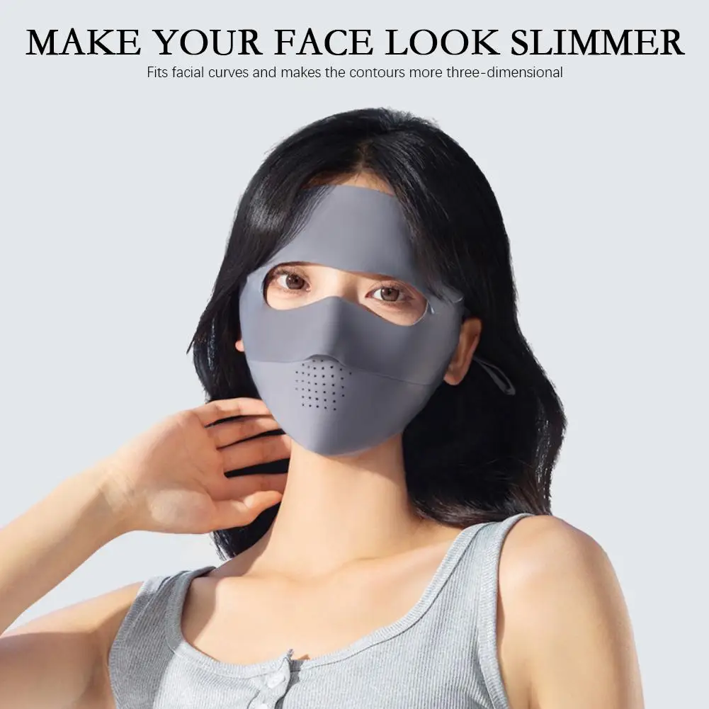 Summer Sunscreen Ice Silk Mask UV Protection Face Cover Sunscreen Veil Face With Brim Outdoor Cycling Sun Protection Women Mask