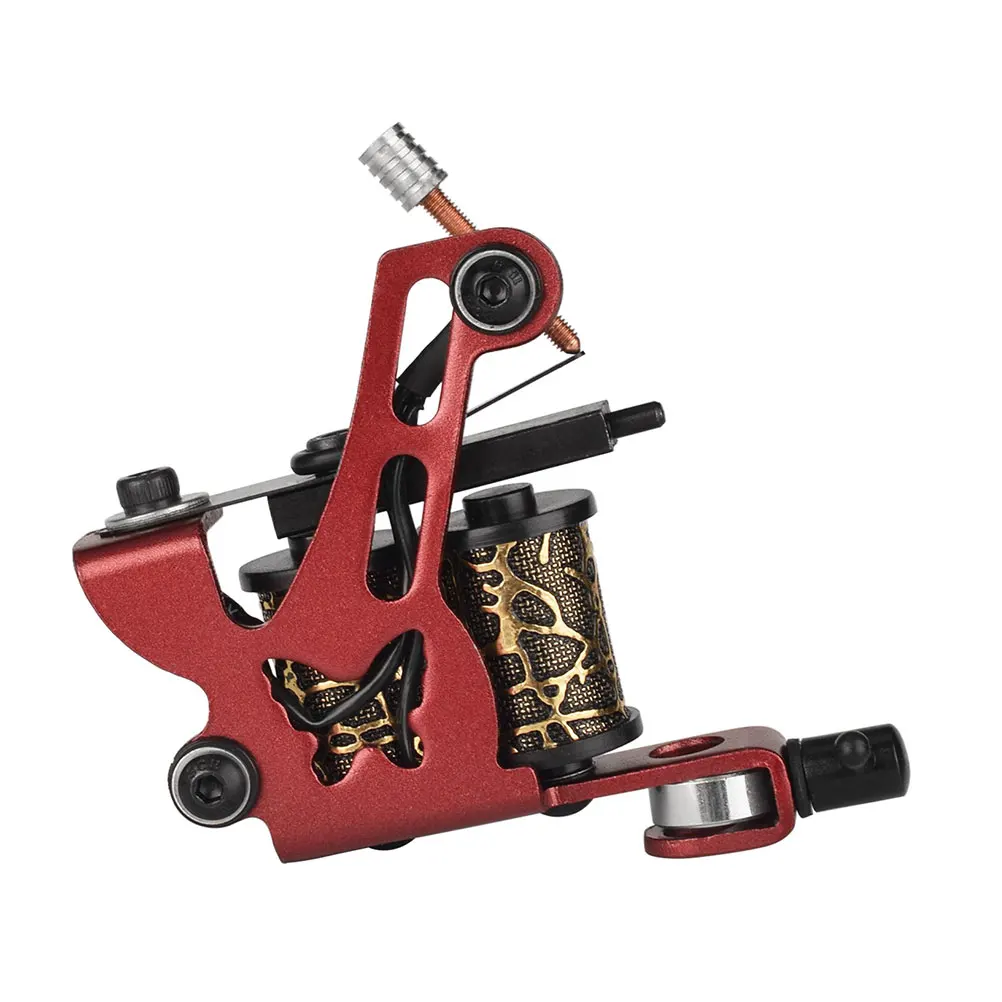 

Coil Tattoo Red Retro Iron Tattooing Equipment Frame Hollow Butterfly Liner Body Tool Portable Tattoos Equipment