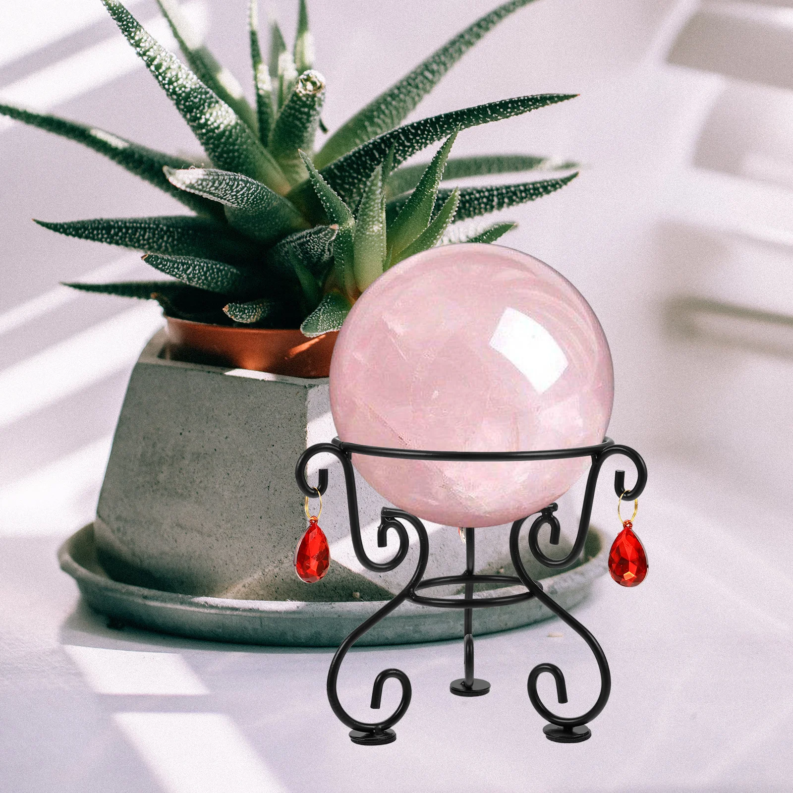 

Reflective Ball Decorative Base Holder Gazing Globe Pedestals Garden Stands Mount for Outdoors Ornament Display Wrought Iron