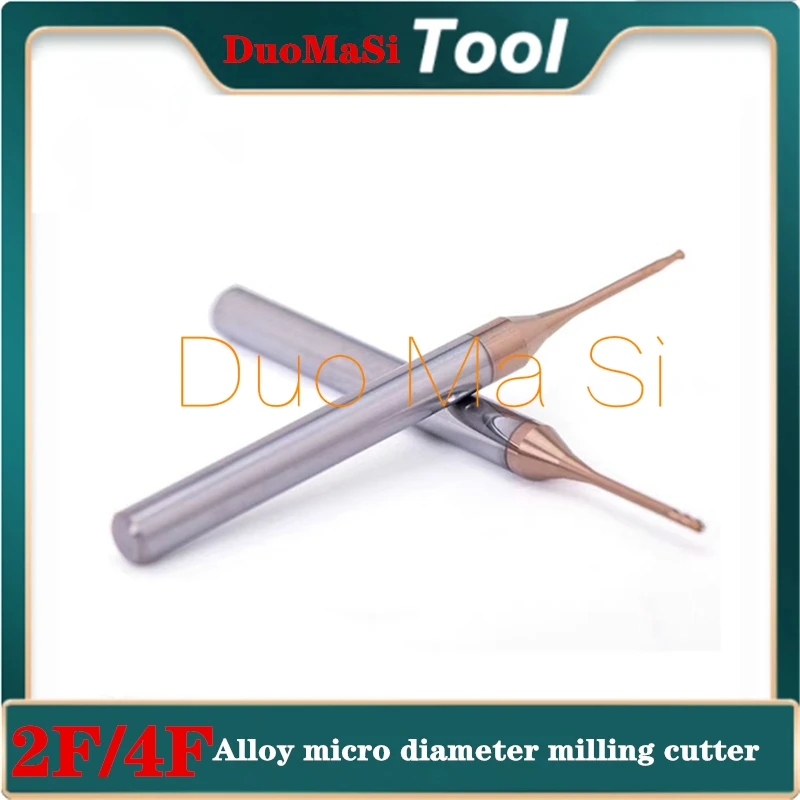 HRC60 Micro Deep Groove End Mill 0.2-3.0mm Shank Milling Cutter Carbide CNC Router Bit TiCN Coated Mini Milling Cutter