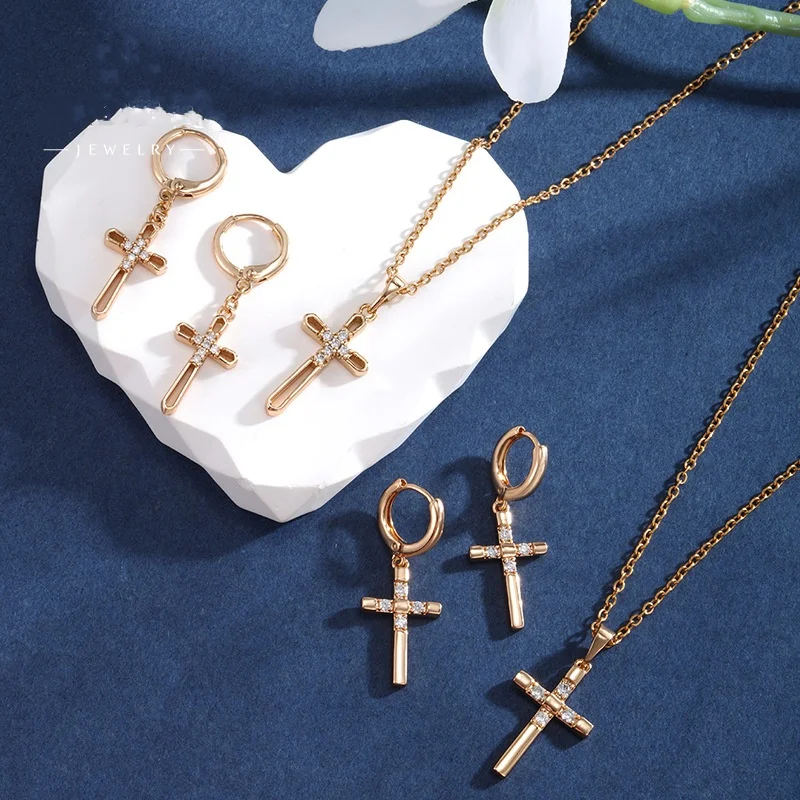 

Cross Necklace Earring Jewelry Set for Women,Infinity Cross Pendant Necklace Religious Jewelry Birthday Anniversary Jewelry Gift